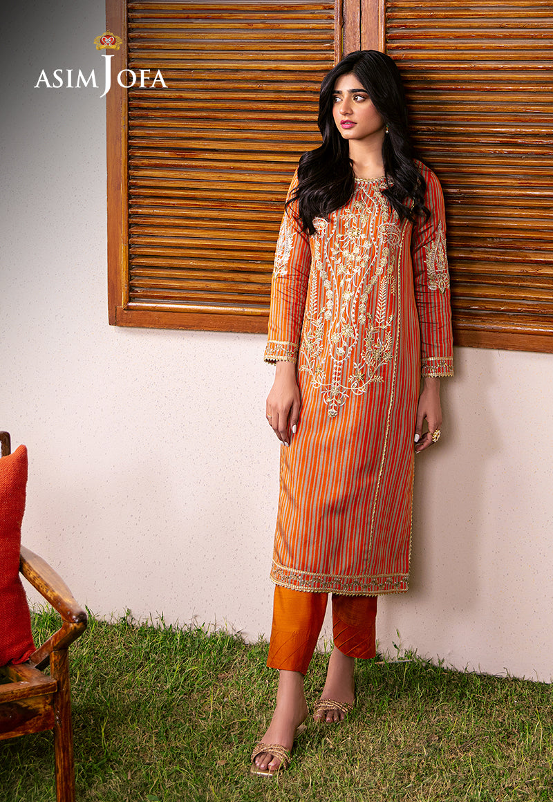 Asim Jofa Outfit Of The Day Ajod-18 Embroidered Yarn Dyed Kantha 2 Pcs