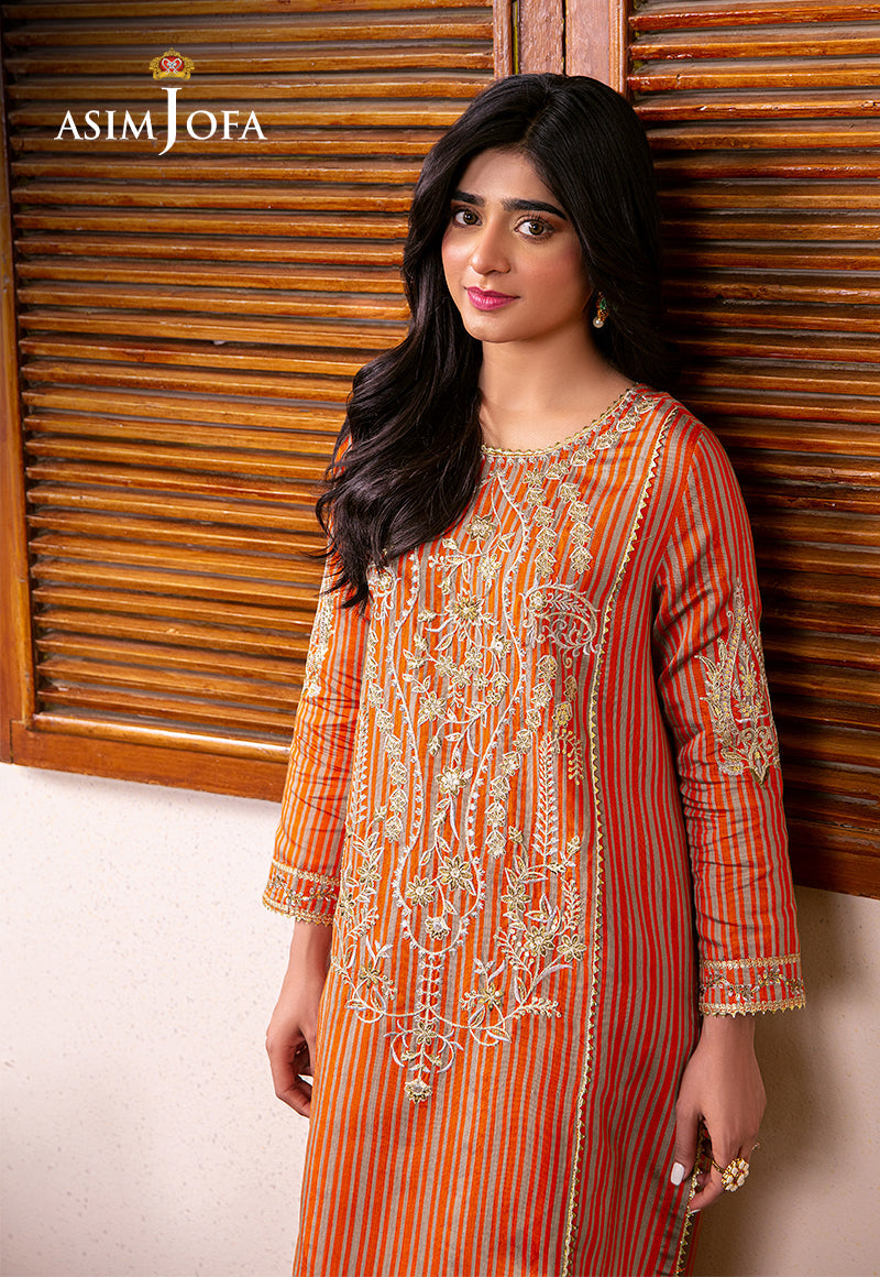Asim Jofa Outfit Of The Day Ajod-18 Embroidered Yarn Dyed Kantha 2 Pcs