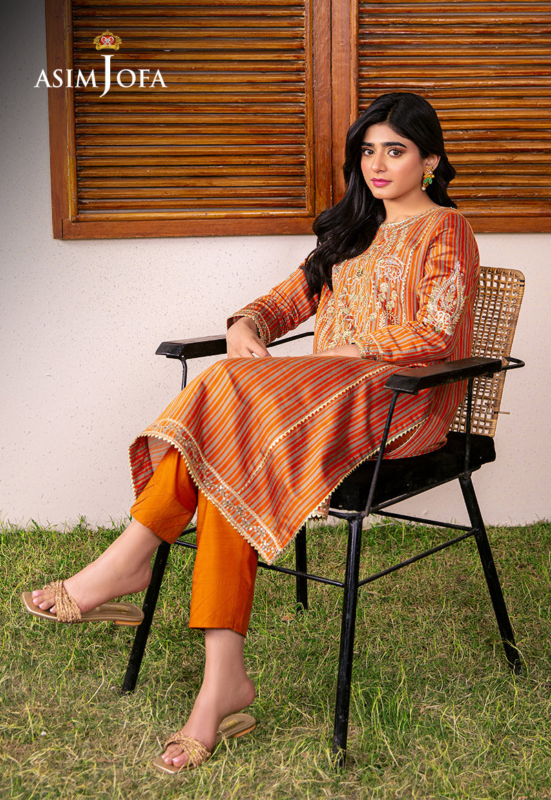 Asim Jofa Outfit Of The Day Ajod-18 Embroidered Yarn Dyed Kantha 2 Pcs