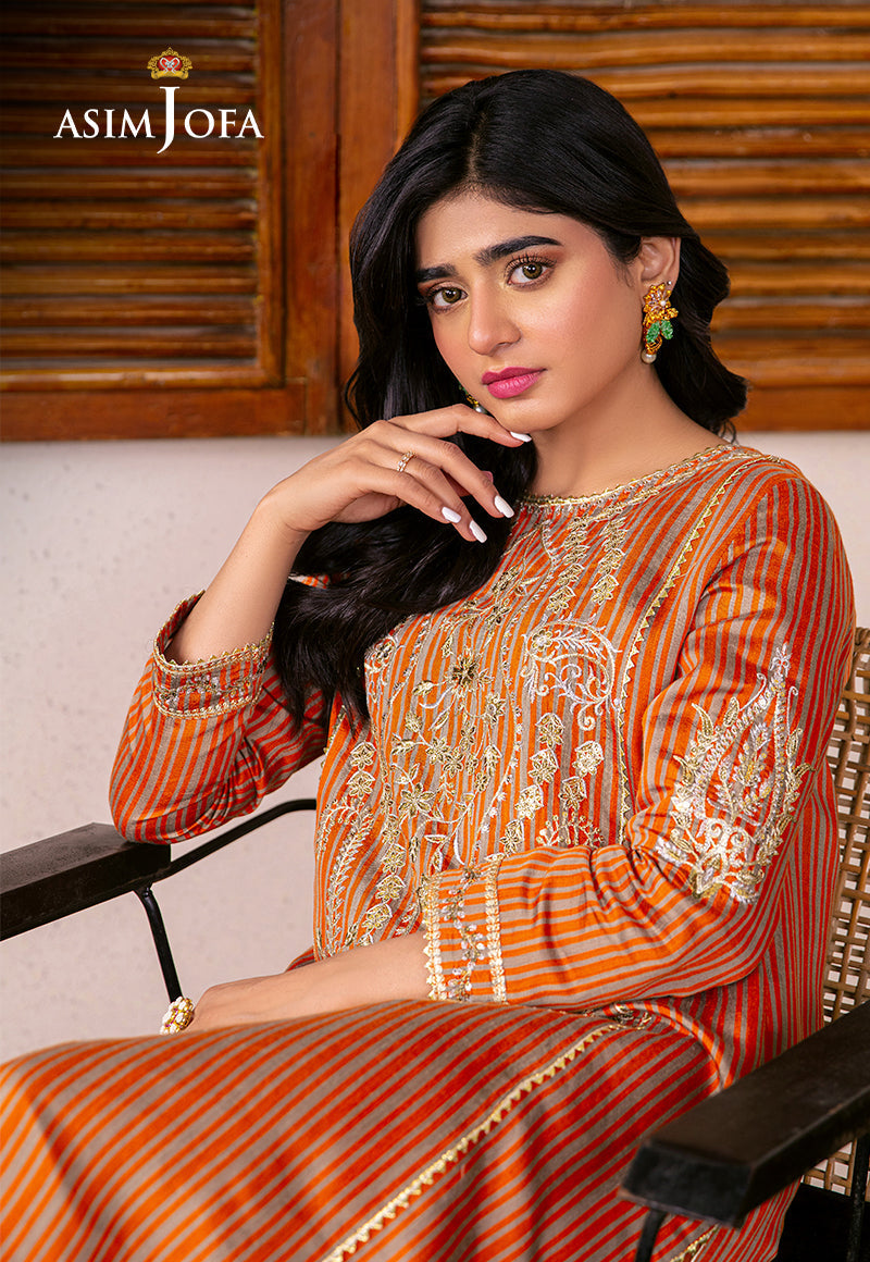 Asim Jofa Outfit Of The Day Ajod-18 Embroidered Yarn Dyed Kantha 2 Pcs