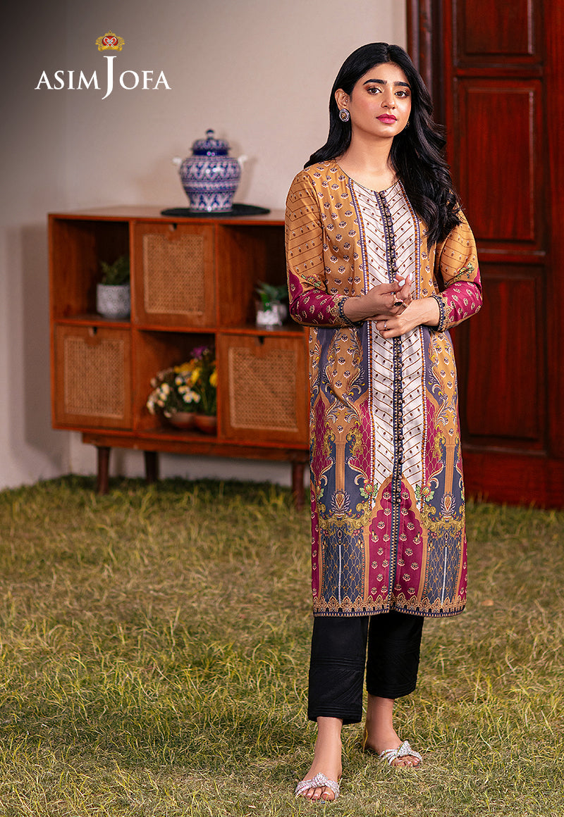 Asim Jofa Outfit Of The Day Ajod-04 Printed Lawn Silk 1 Pc