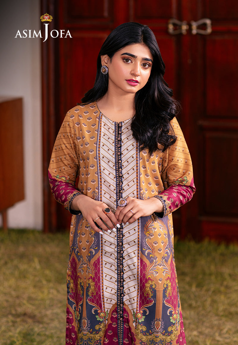 Asim Jofa Outfit Of The Day Ajod-04 Printed Lawn Silk 1 Pc