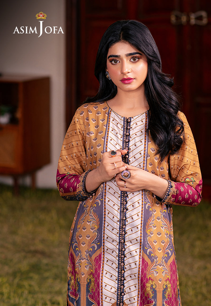 Asim Jofa Outfit Of The Day Ajod-04 Printed Lawn Silk 1 Pc