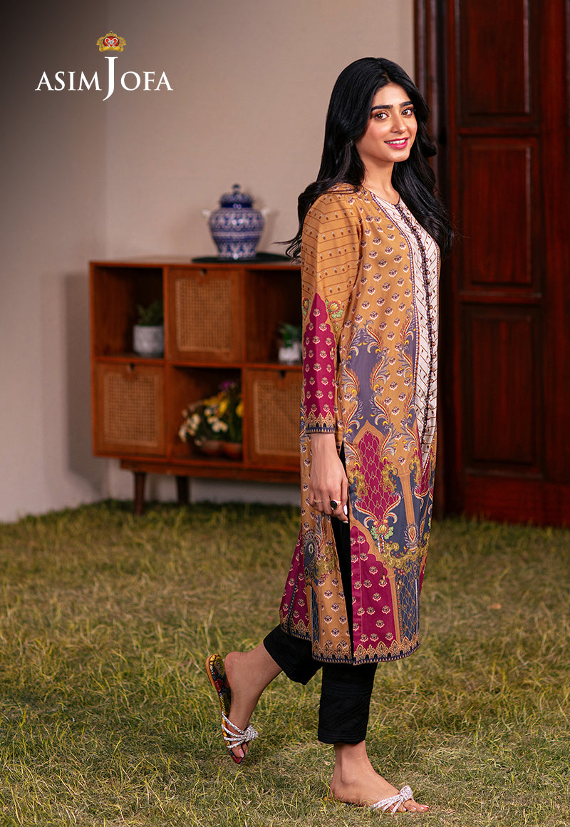 Asim Jofa Outfit Of The Day Ajod-04 Printed Lawn Silk 1 Pc