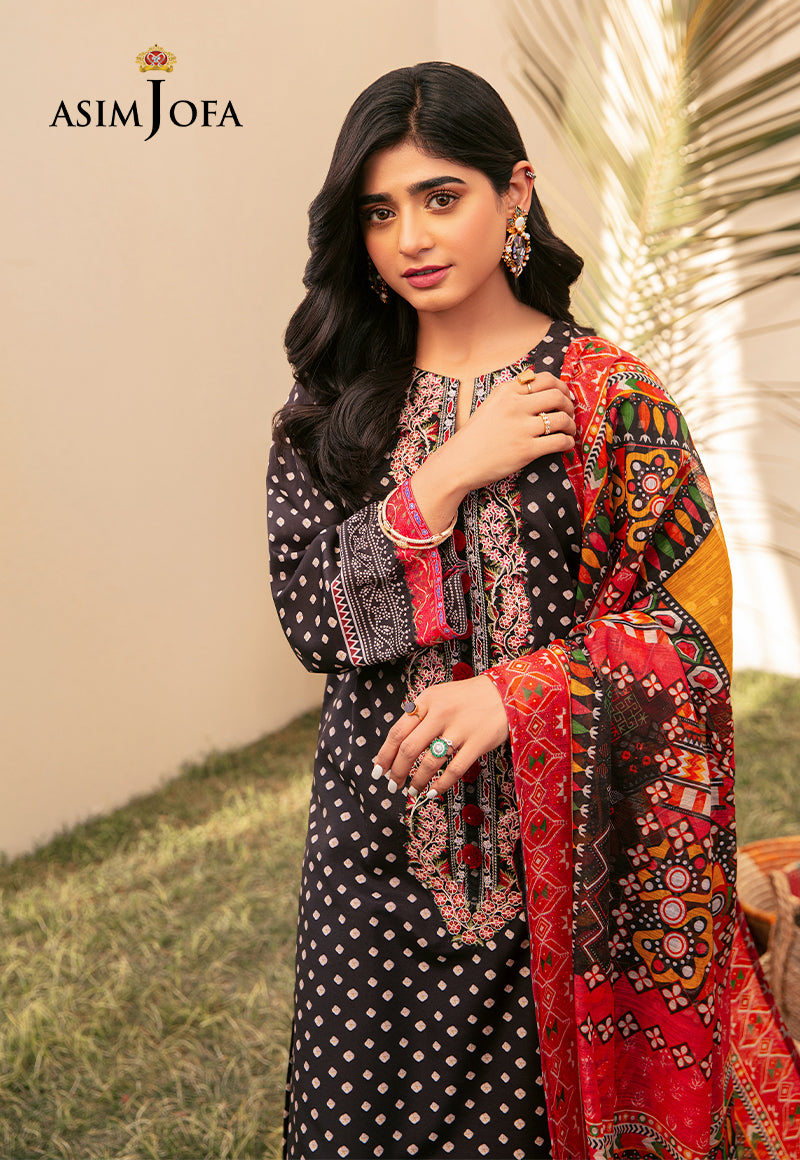 Asim Jofa Outfit Of The Day Ajod-24 Embroidered Swiss Lawn 3 Pcs