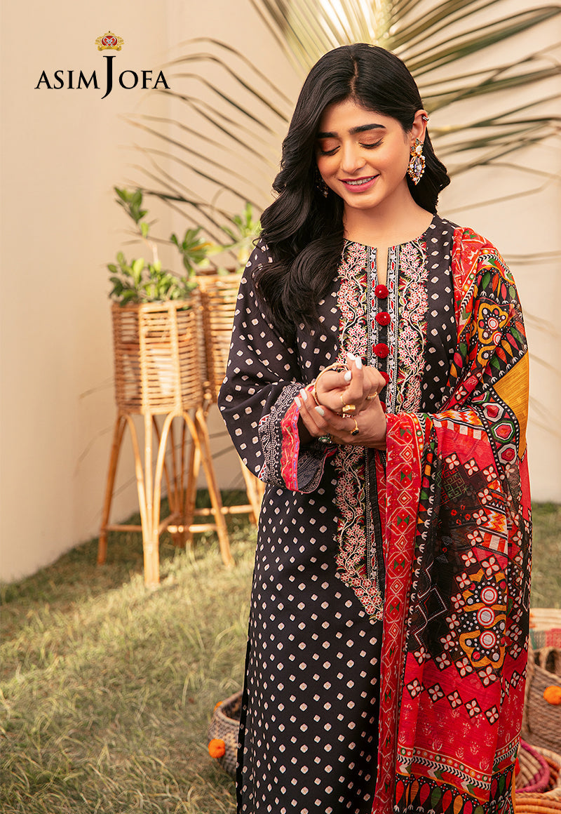 Asim Jofa Outfit Of The Day Ajod-24 Embroidered Swiss Lawn 3 Pcs