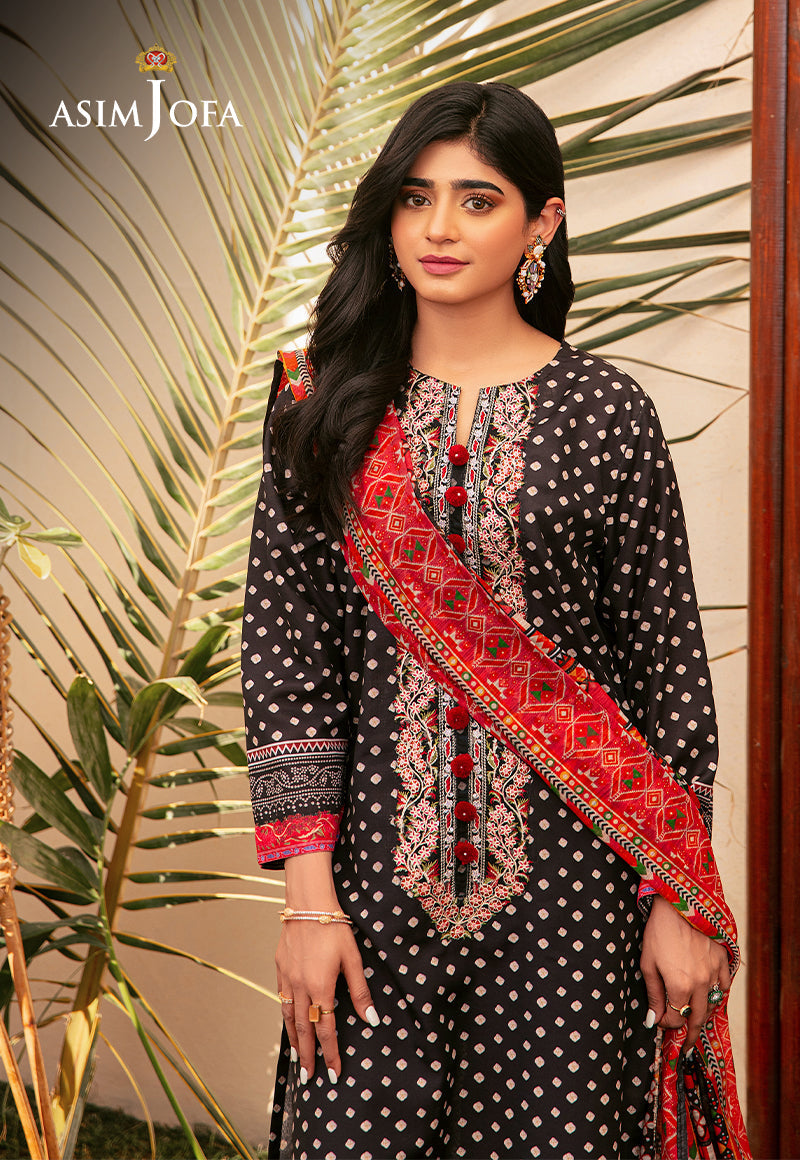 Asim Jofa Outfit Of The Day Ajod-24 Embroidered Swiss Lawn 3 Pcs