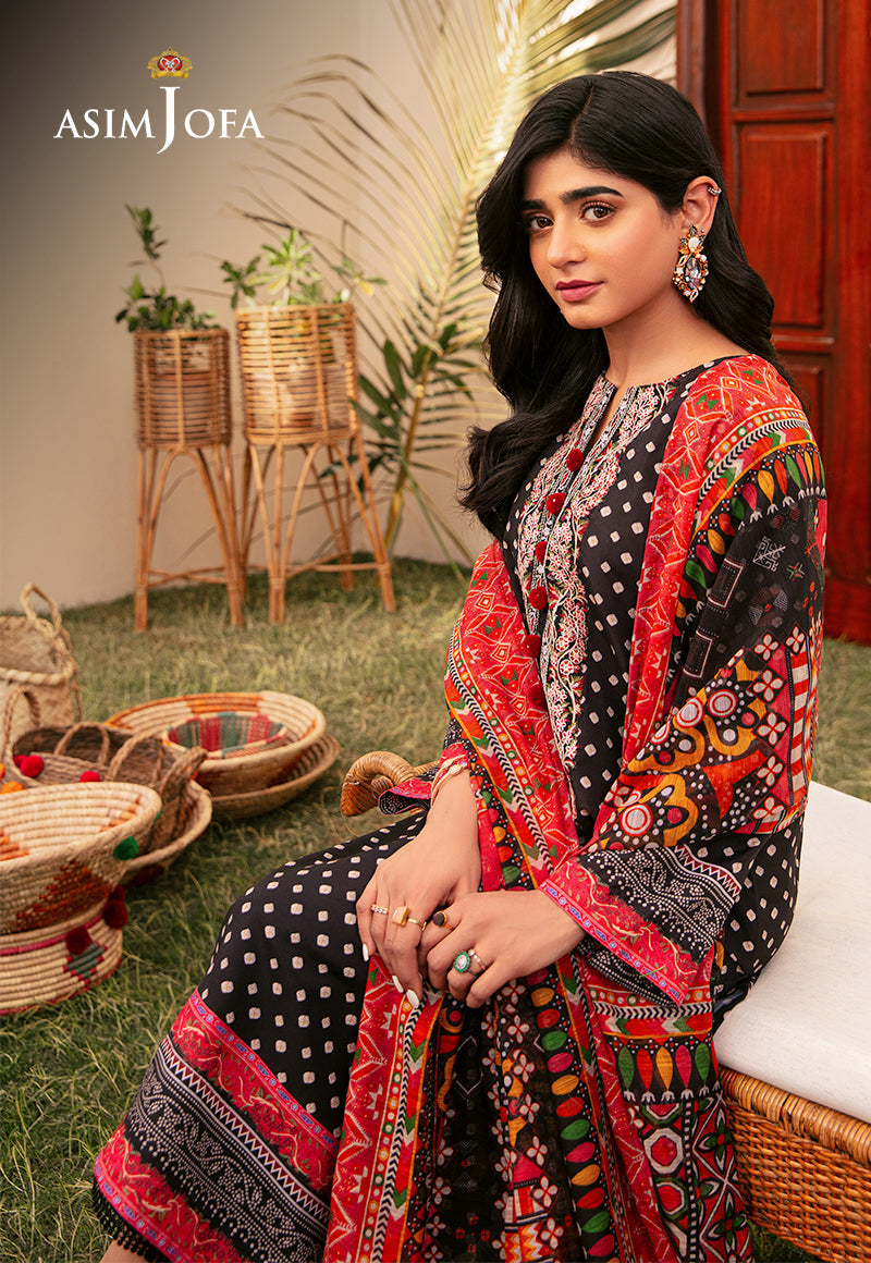 Asim Jofa Outfit Of The Day Ajod-24 Embroidered Swiss Lawn 3 Pcs