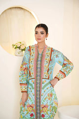 Gulbahar By Arha Eman Stitched Summer Suit-Sky Garden â€“ Blue 2 Piece Co ord