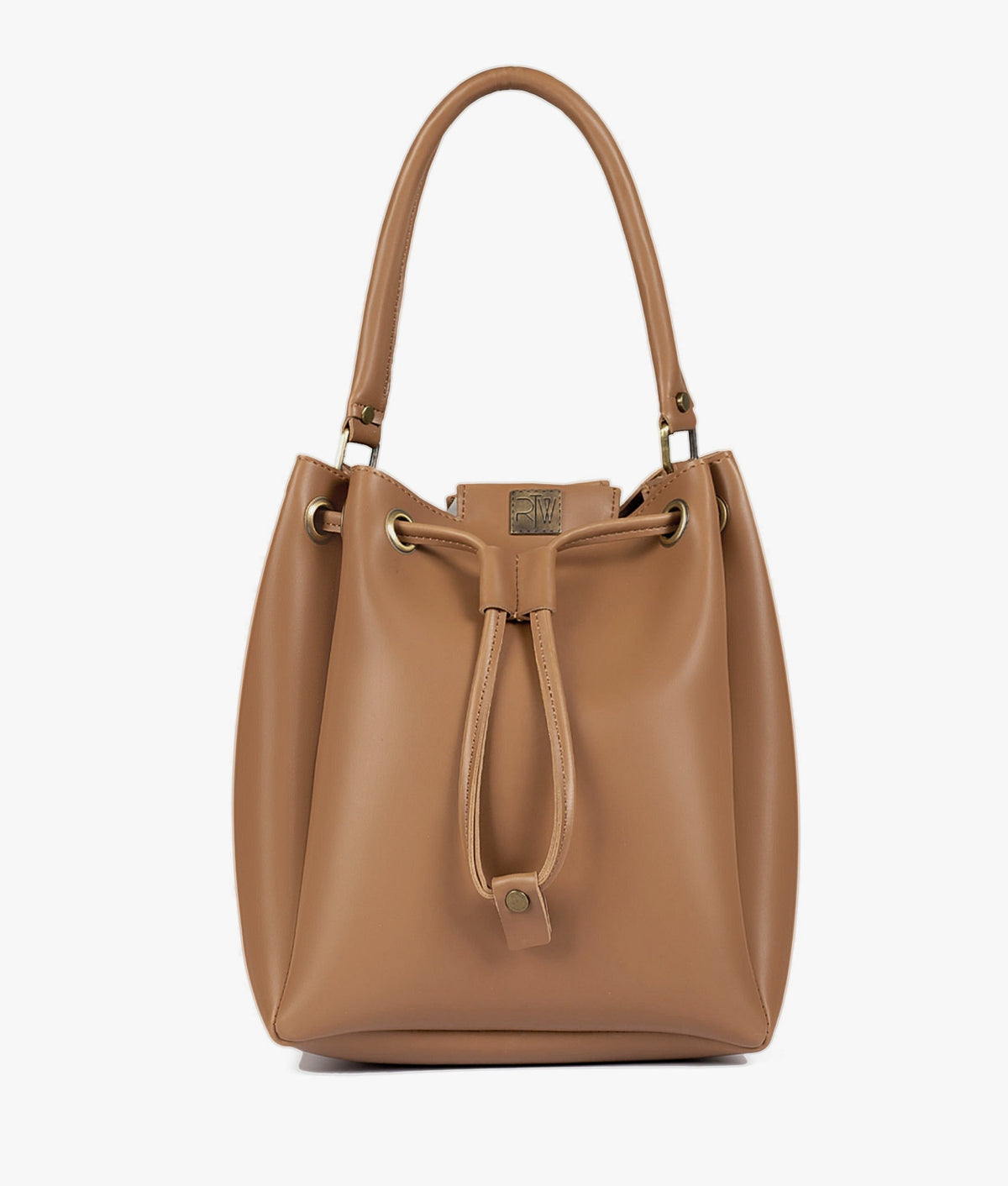 RTW Creation - Tan drawstring bucket bag