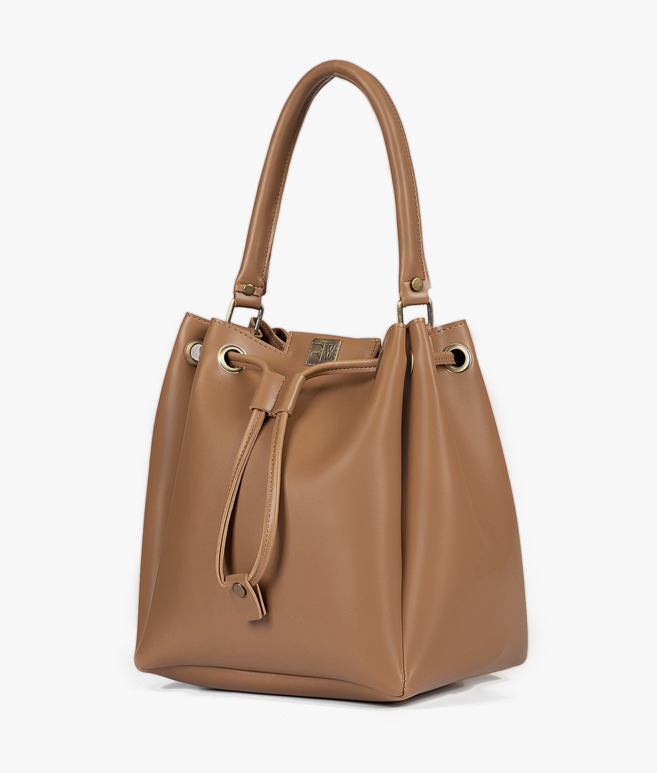 RTW Creation - Tan drawstring bucket bag