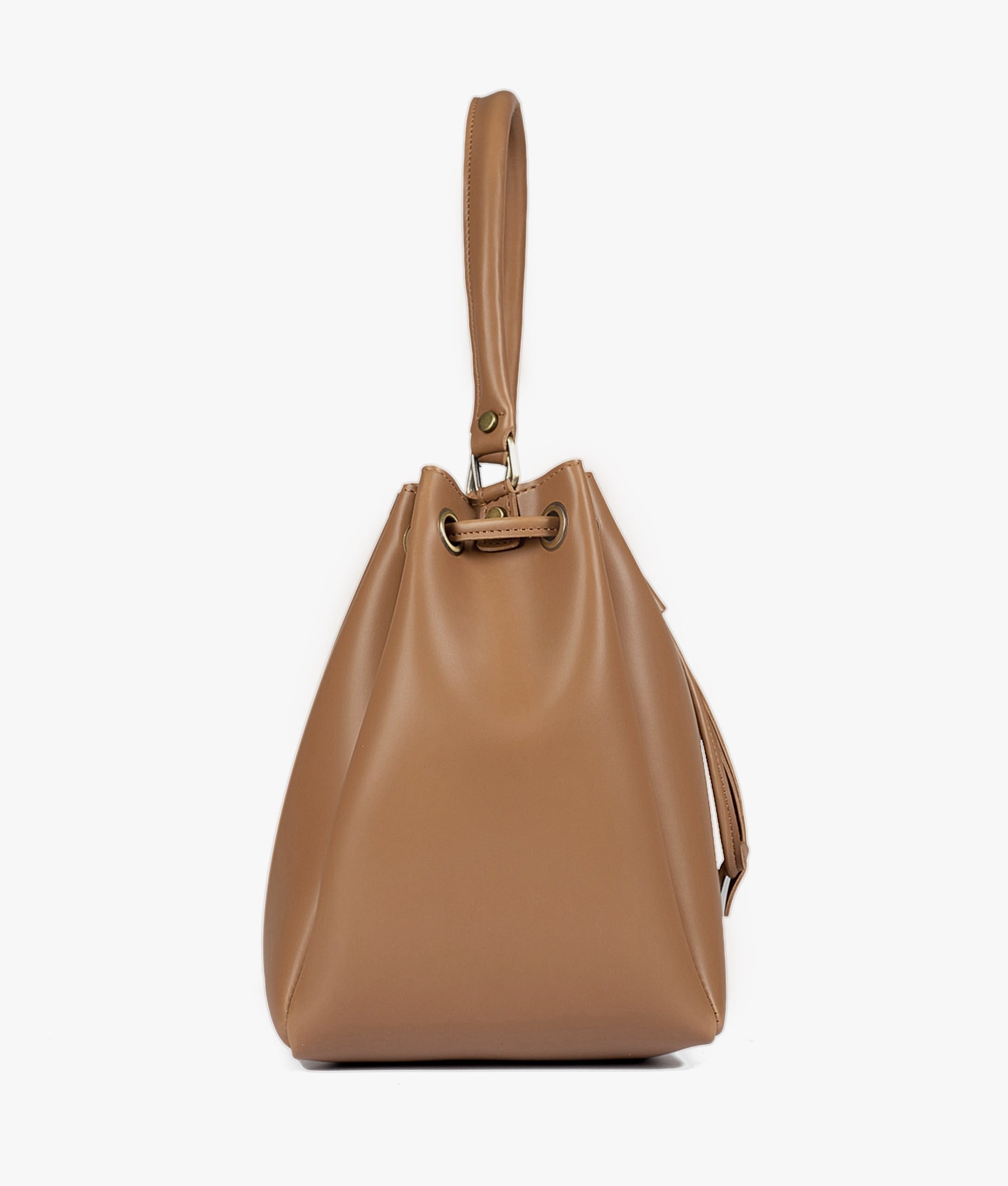 RTW Creation - Tan drawstring bucket bag