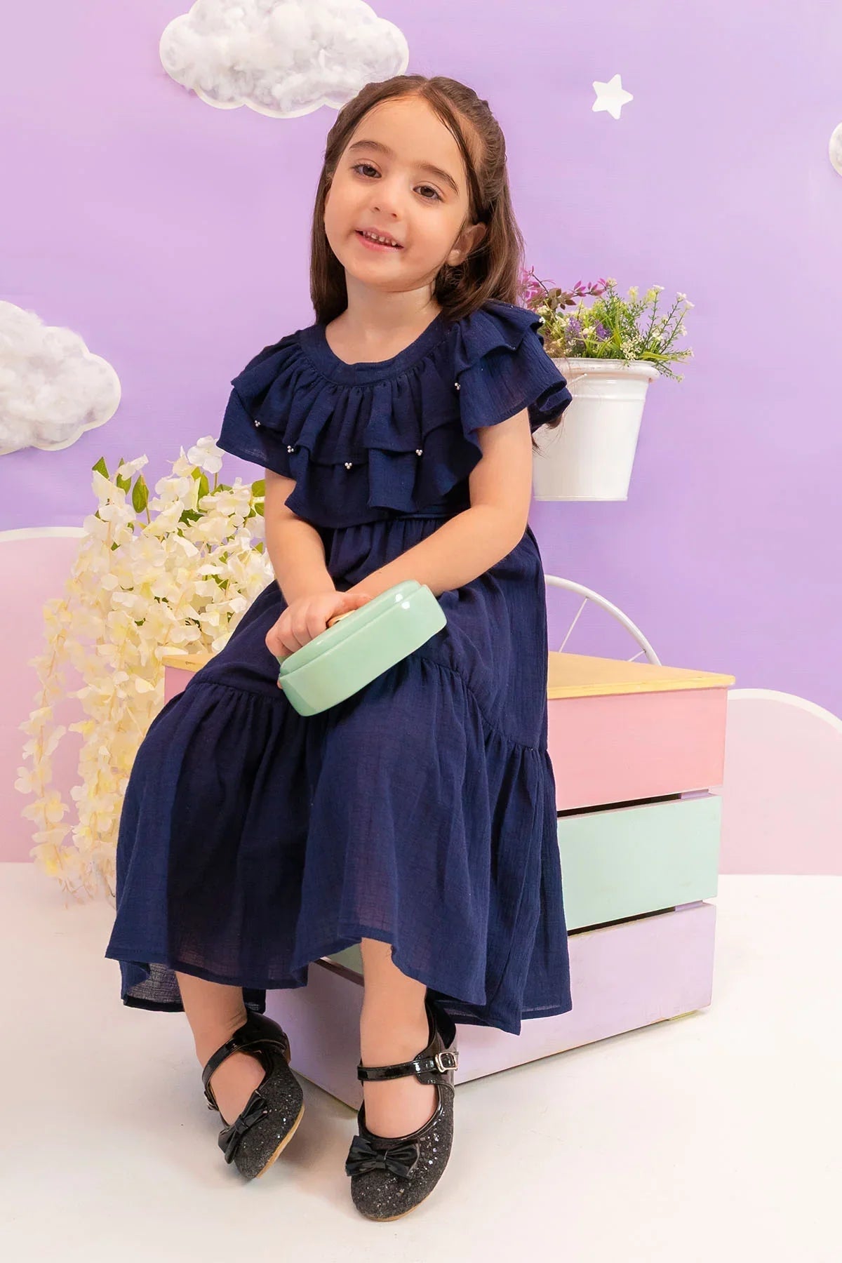 Explore our collection of blue cotton dresses for kids & teenage girls in Pakistan.