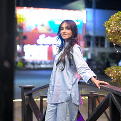 Urban Cut Co-Ord Set  ( Two Piece)- SATIN COTTON