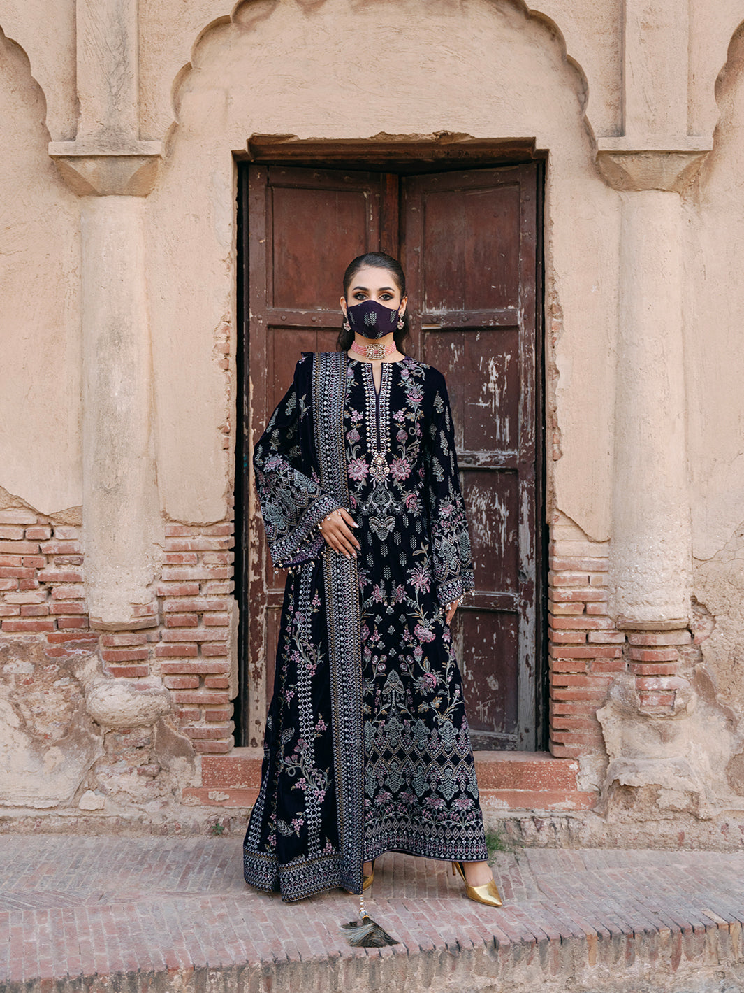 Siara By Flossie Unstitched 3 Piece Formals Velvet Collection'2025-V-104 - A