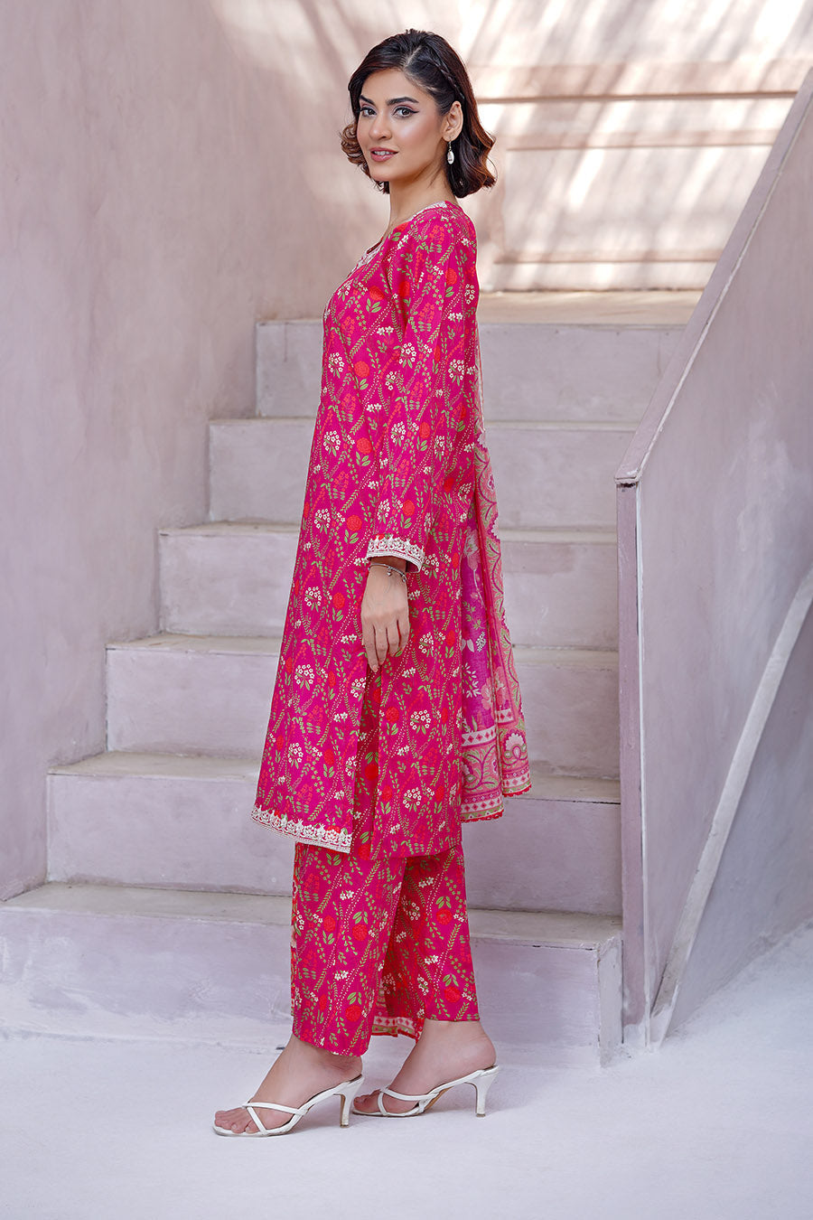 Waniya Stitched 3 Piece Digital Printed & Emb Lawn Collection'2025-Celia