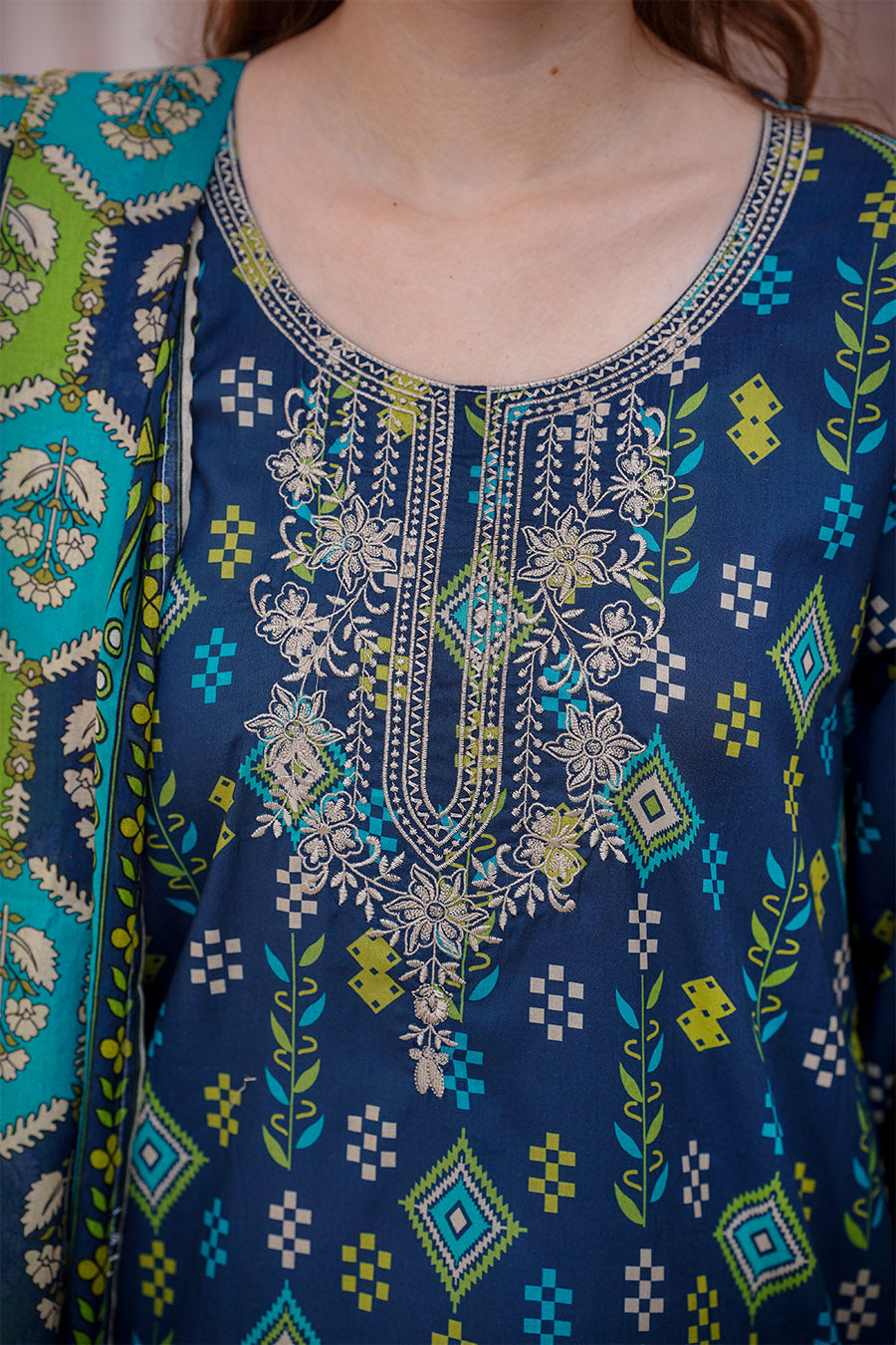 Waniya Stitched 3 Piece Digital Printed & Emb Lawn Collection'2025-Irena