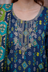 Waniya Stitched 3 Piece Digital Printed & Emb Lawn Collection'2025-Irena