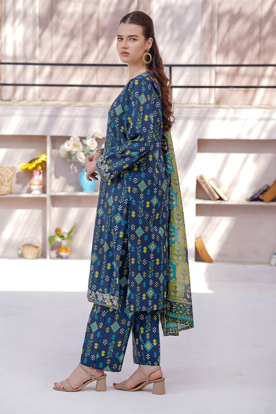 Waniya Stitched 3 Piece Digital Printed & Emb Lawn Collection'2025-Irena