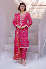Waniya Stitched 3 Piece Digital Printed & Emb Lawn Collection'2025-Celia