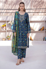 Waniya Stitched 3 Piece Digital Printed & Emb Lawn Collection'2025-Irena