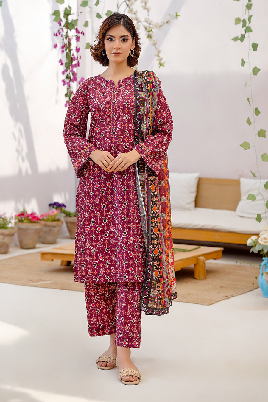 Waniya Stitched 3 Piece Digital Printed Lawn Summer Collection'2025-Zoe