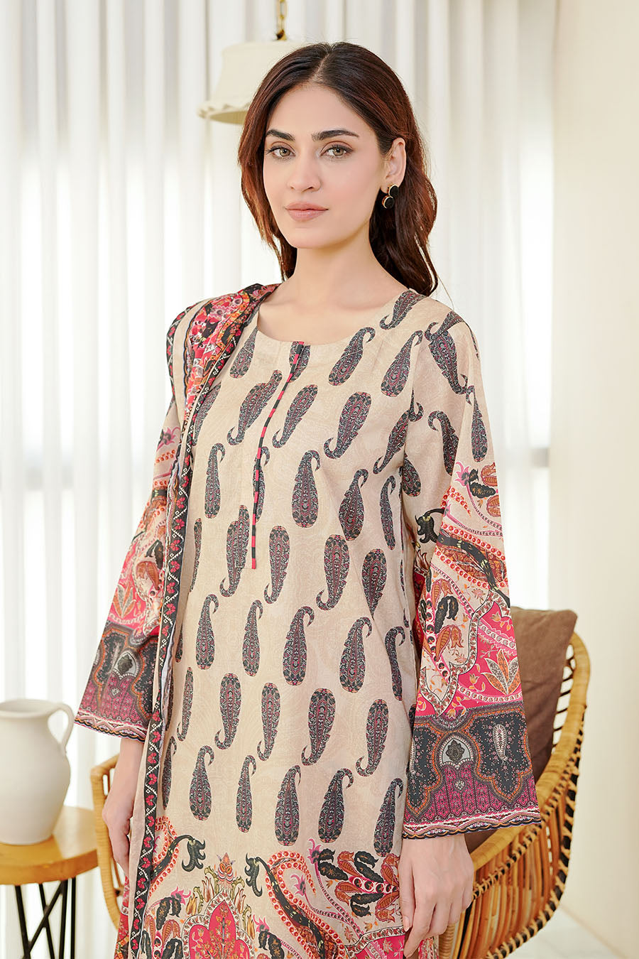 Waniya Stitched 3 Piece Digital Printed Lawn Collection'2025-MARIA