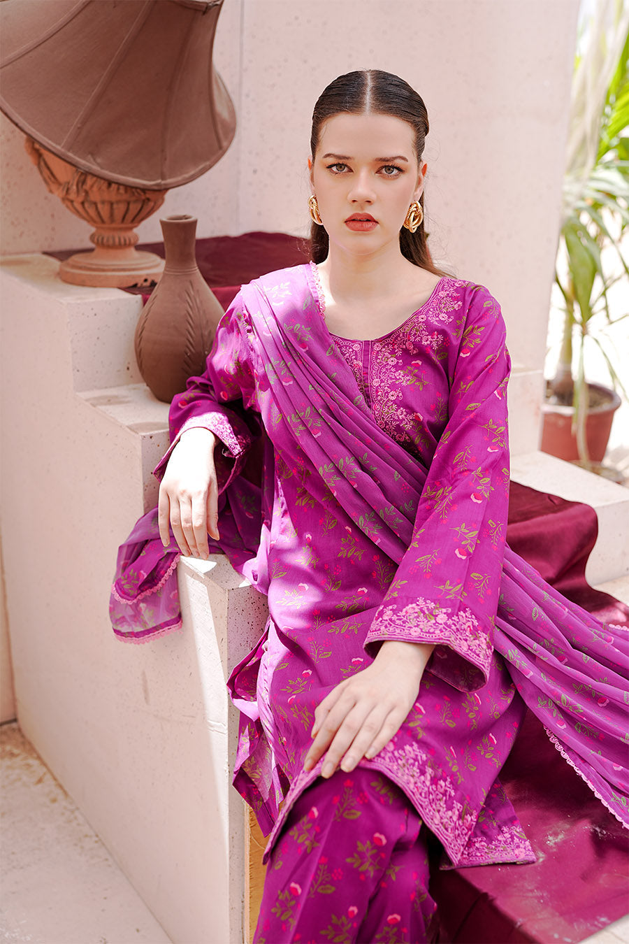 Waniya Stitched 3 Piece Embroidery Lawn Summer Collection'2025-Haya
