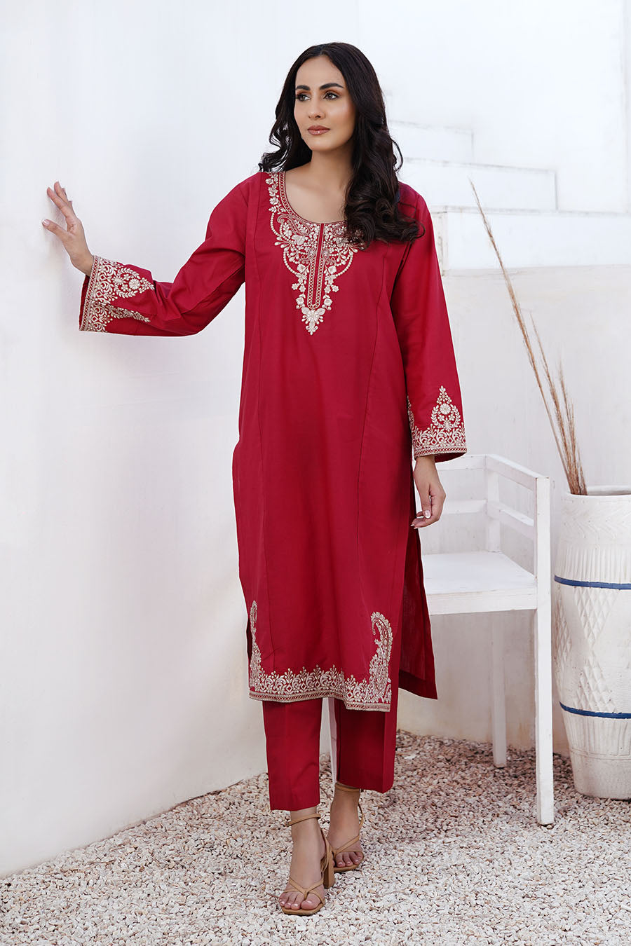Waniya Stitched 2 Piece Solid Emb Lawn Collection'2025-KAIRA