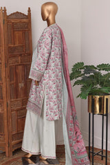 Bin Saeed Stitched 3 Piece Luxury Lawn With Bellbottom Suit-WC-2865- GREEN