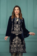 Panache Apparel Stitched Luxury Shawl Collection-Blue Bling