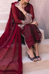 Azure Ensembles 3 Piece Unstitched Festive Formals Suit-AS-116-Fire Lily