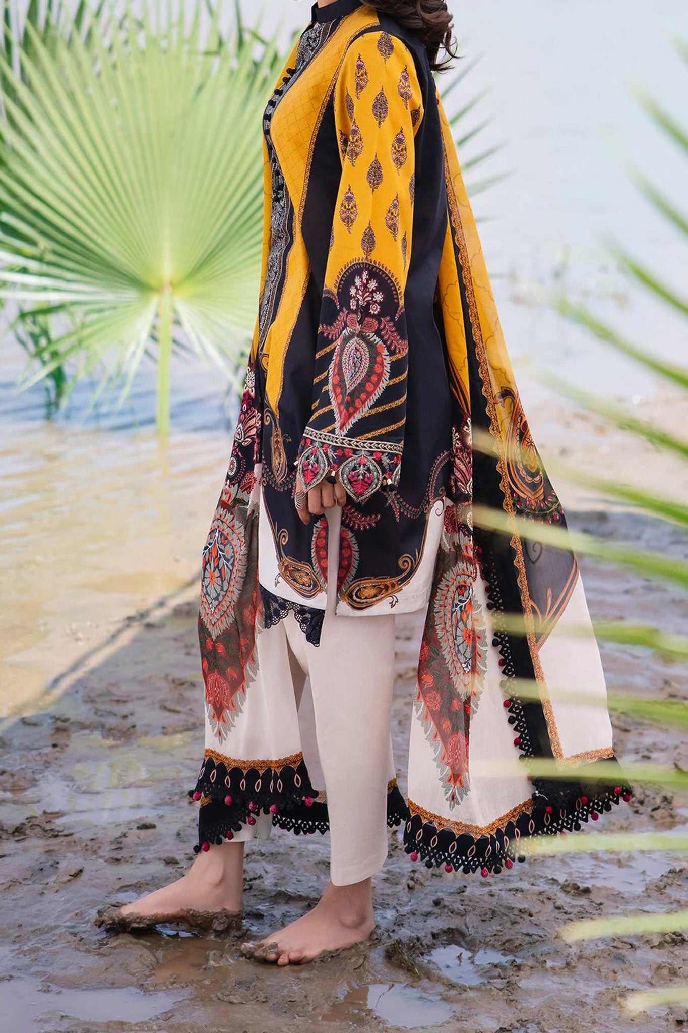 M Basics By Maria B Unstitched 3 Piece Emb Lawn Eid 2 Collection'2024-D-07-B