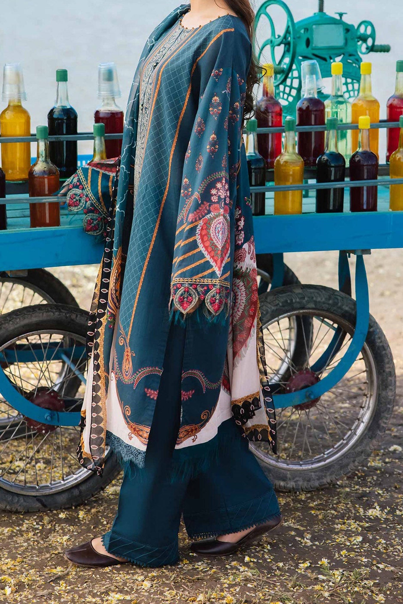 M Basics By Maria B Unstitched 3 Piece Emb Lawn Eid 2 Collection'2024-D-07-A