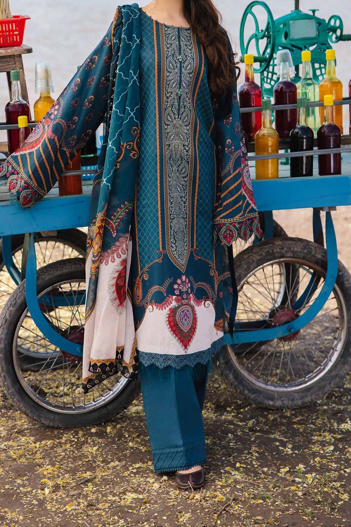 M Basics By Maria B Unstitched 3 Piece Emb Lawn Eid 2 Collection'2024-D-07-A