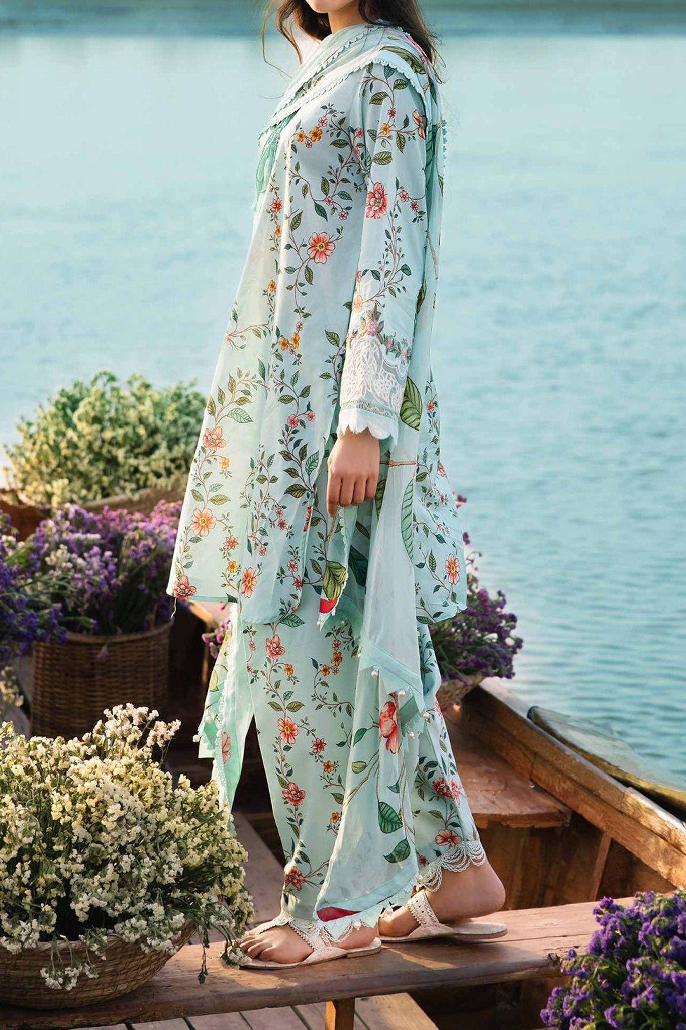 M Basics By Maria B Unstitched 3 Piece Emb Lawn Eid 2 Collection'2024-D-06-B