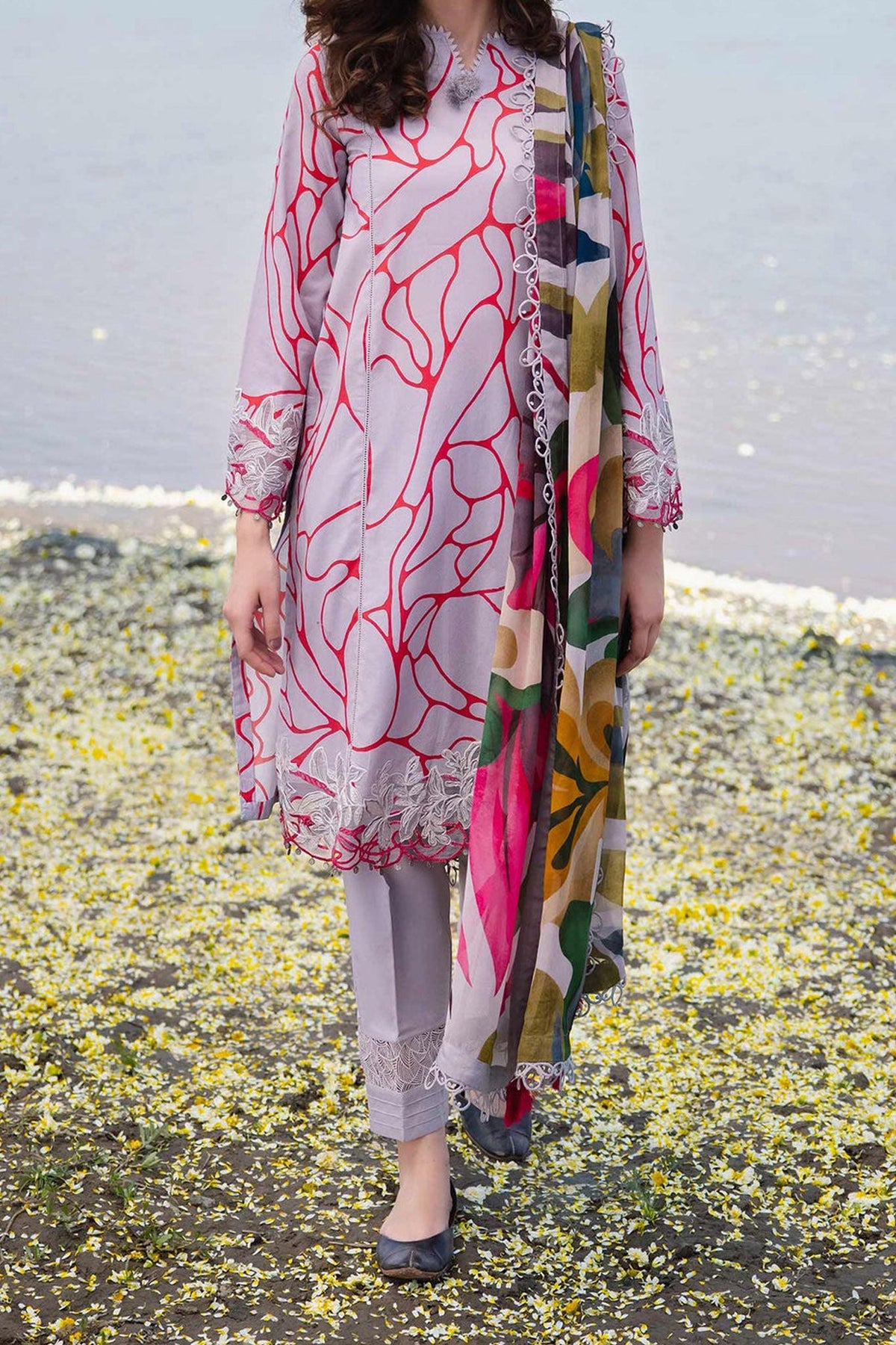 M Basics By Maria B Unstitched 3 Piece Emb Lawn Eid 2 Collection'2024-D-04-A
