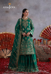 Asim Jofa Unstitched 3 Piece Wedding Festive Suit-AJULN-16 Embroidered Chiffon Unstitched 3 Pcs