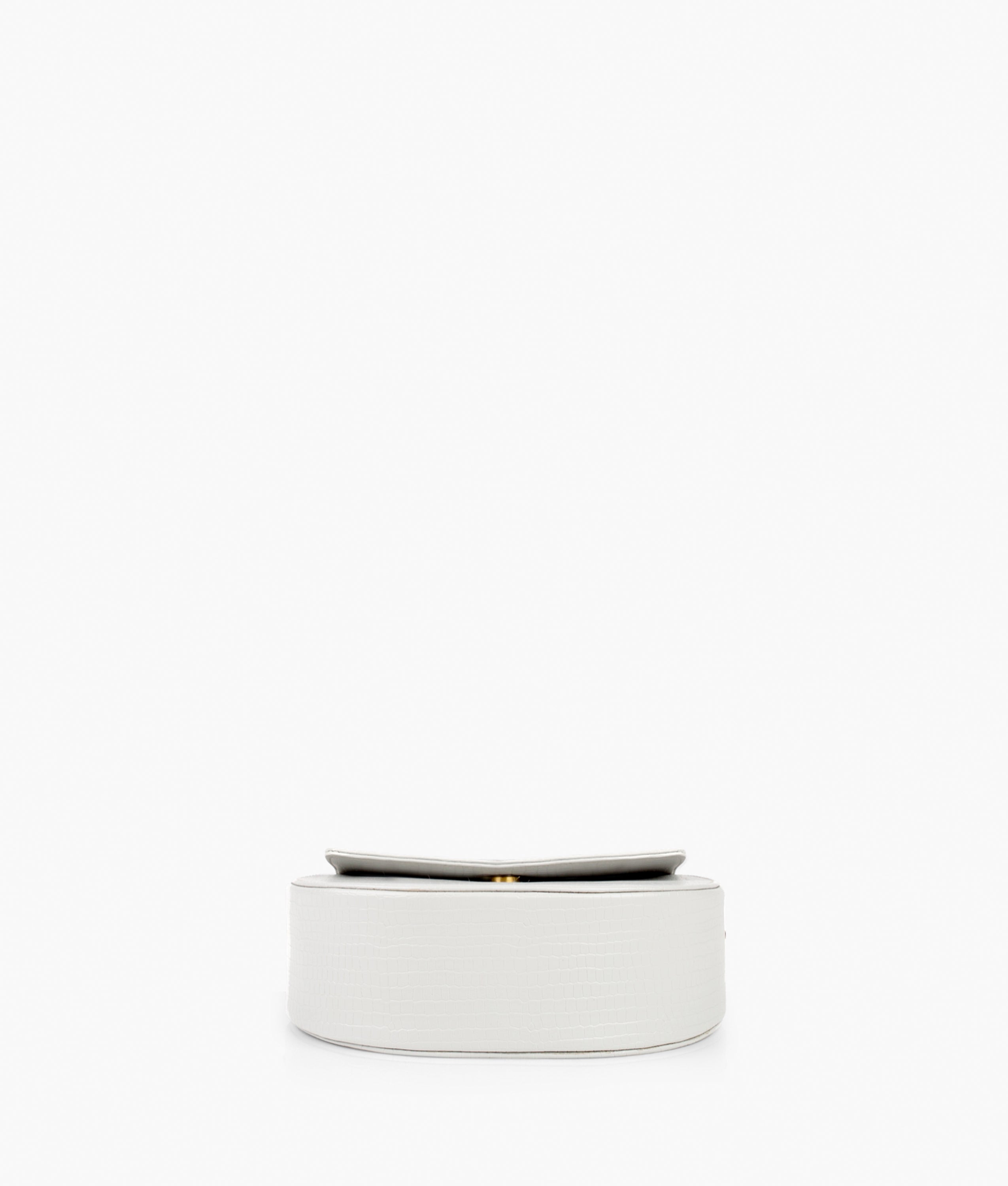 RTW Creation - White crocodile saddle bag