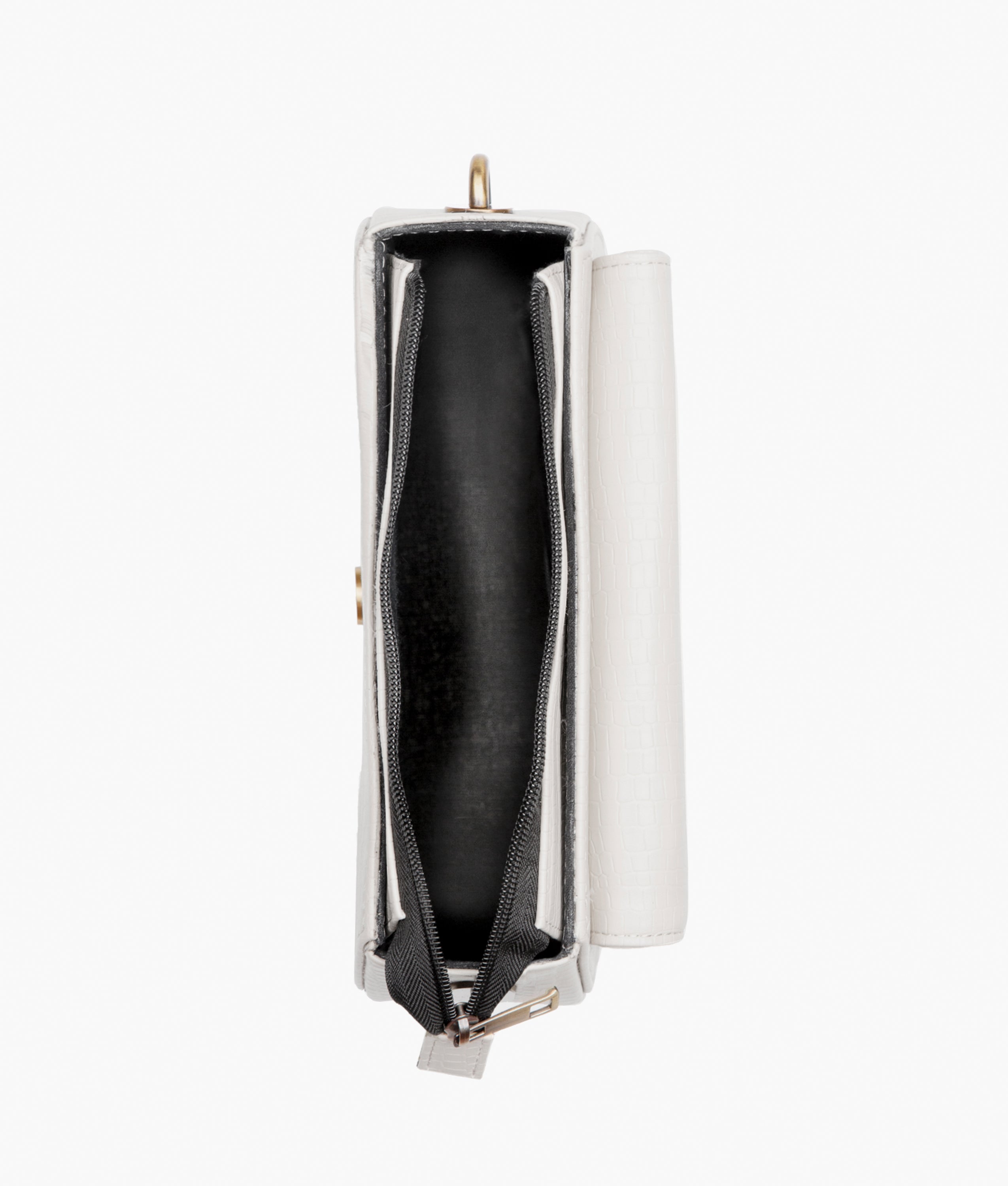 RTW Creation - White crocodile saddle bag