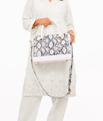 RTW Creation - White snake handbag