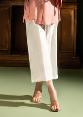 Nairah Bottoms Summer Solids Suit-White Pants