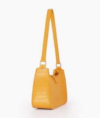 RTW Creation - Yellow crocodile baguette bag