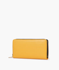 RTW Creation - Yellow crocodile pattern wallet