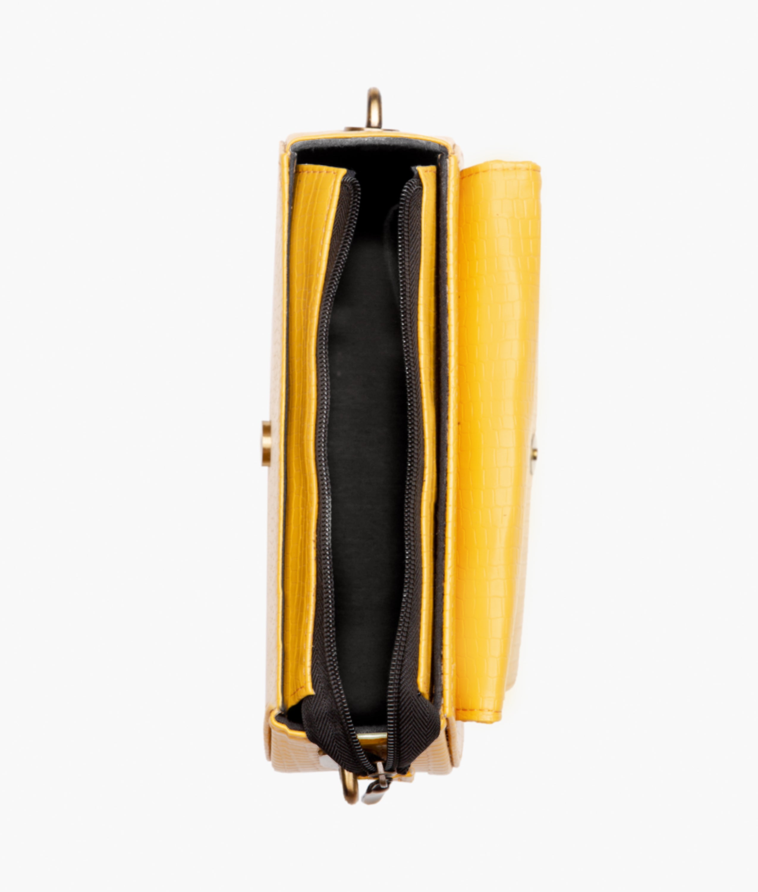 RTW Creation - Yellow crocodile saddle bag