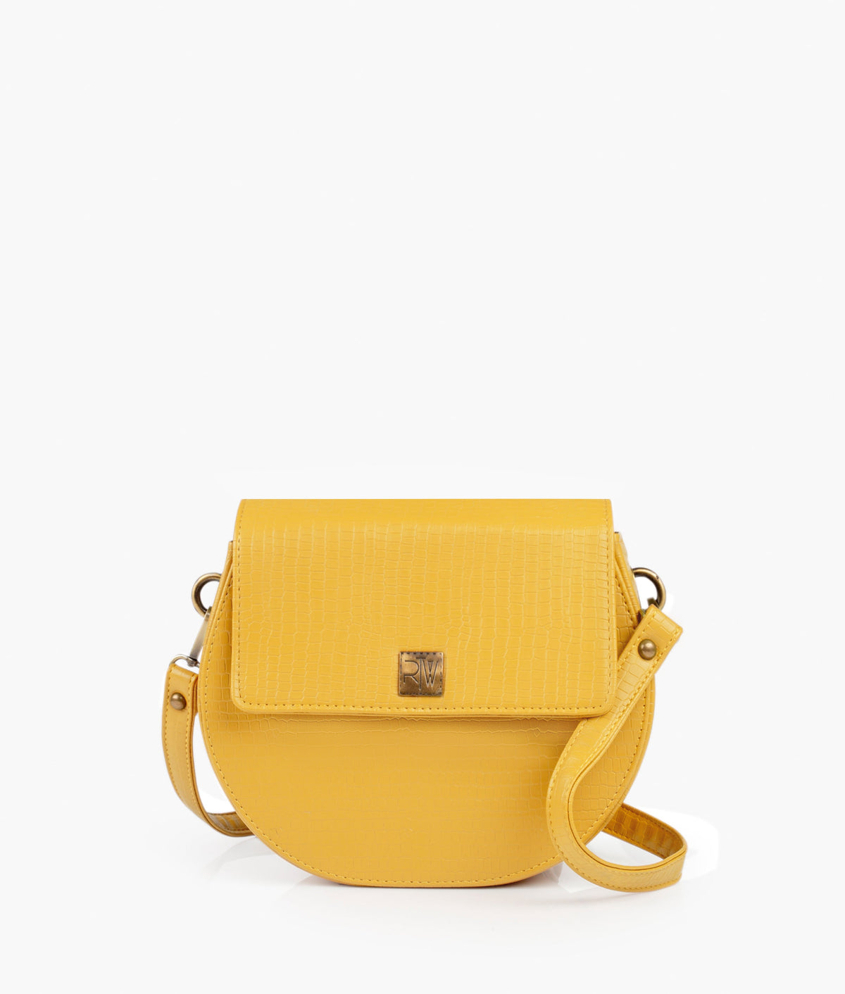 RTW Creation - Yellow crocodile saddle bag