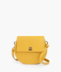 RTW Creation - Yellow crocodile saddle bag